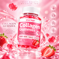 Gummies de Collagène Types I, II, III, V, X avec Biotine, Kératine et Multivitamines pour Cheveux, Peau, Ongles et Articulations – 60 Unités – Marque Privée OEM ODM