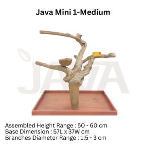 ที่นั่งนกขนาดกลาง JM1 E-M ยี่ห้อ Javawood ผลิตจากไม้กาแฟ เป็นมิตรต่อสิ่งแวดล้อม ทนทาน สำหรับอุปกรณ์นก - Product Image 4