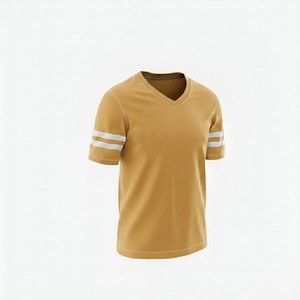 Camiseta de Béisbol con Cuello en V para Hombre, Color Sólido, Manga Corta, 100% Poliéster, Transpirable, Corte Regular, Ropa para Todas las Temporadas - Product Image 4