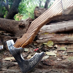 Hache à pizza Burraq personnalisée en acier au carbone, manche en bois de rose, étui en cuir, pour le bricolage, le camping en plein air, cadeau industriel pour la fête des pères - Product Image 5