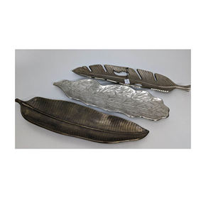 Bandeja de Metal con Forma de Hoja de Aluminio Color Plata, Plato para Frutas, Bandeja para Servir para Bodas, Fiestas, Hogar, Hotel y Eventos - Product Image 5