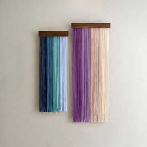 Tapiz Minimalista de Macramé Tejido, Decoración de Pared Abstracta con Rayas Verticales Rectangulares para Sala de Estar, Pieza Única - Product Image 1