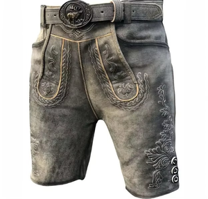 กางเกงหนังแท้ Trachtenlederhose ขายดีที่สุด หนังแท้ 100% ไซส์ใหญ่พิเศษ พร้อมเข็มขัด ขนาด 46-60 ผลิตในปากีสถาน - Product Image 3