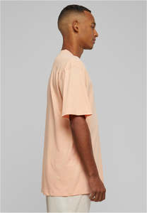 เสื้อยืดโอเวอร์ไซส์สีพีชสำหรับผู้ชาย ผ้าฝ้าย 100% ทรงหลวมไหล่ตก พิมพ์โลโก้ตามสั่ง เสื้อยืดสตรีทแวร์เรียบง่าย รับผลิตแบบ OEM จำนวนมาก - Product Image 3
