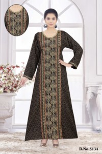 Kaftan en tissu imprimé Alphine de qualité supérieure Roopali Creation, broderie manuelle Aairy, style ethnique, longueur cheville, manches longues, pour la prière quotidienne - Product Image 3