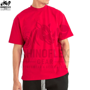 T-shirt long et ample pour homme, de haute qualité, à manches courtes, avec encolure étendue, en coton écologique et à séchage rapide - Product Image 4