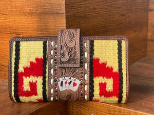 Cartera de cuero marrón Vintage hecha a mano Real, diseño único de herramientas aztecas, nuevas tarjetas de cubierta de embrague con herramientas RFID occidentales a la moda - Product Image 2