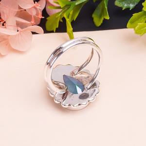 Bague en topaze mystique arc-en-ciel, argent sterling 925, réglable, pierre précieuse, bijoux bohèmes, cadeau de luxe fait main - Product Image 5