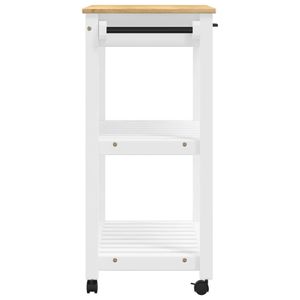 MONZA Carrito de cocina de pino de madera maciza 33,1 "x 15,7" x 35,4 "Solución de almacenamiento de cocina versátil - Product Image 6