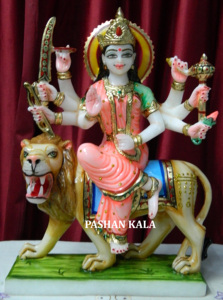 Moorti artisanal en marbre italien de Durga Maa - Product Image 6