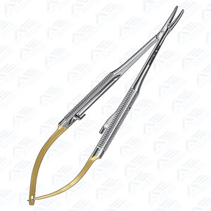 Porte-aiguilles de micro-chirurgie Barraquer, instruments médicaux, porte-aiguilles micro Barraquer courbé ophtalmique - Product Image 5