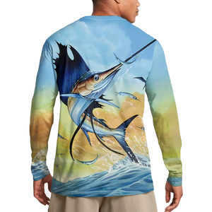 T-shirt de pêche à manches longues pour hommes, vêtements de pêche professionnels, matériau de haute qualité, coupe confortable, performance en plein air - Product Image 3