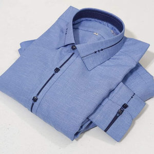 Kurta de algodón gris para hombre, corte ajustado, ropa formal para India y Pakistán, top étnico informal para todas las estaciones, sin arrugas - Product Image 6