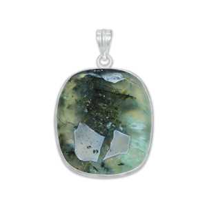 Pendentif en pierre précieuse naturelle Prehnite, bijoux en laiton faits à la main, forme multiple, crochet plaqué or, collier élégant en pierre verte pour femmes - Product Image 2
