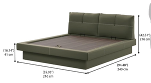 Modern Upholstered Solid Teak Wood <b>Bed</b> Frame <b>Queen</b> Size Faux Leather Soft <b>Bed</b> <b>with</b> Quilted Headboard and Footboard - Product Image 6