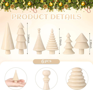 Décoration de table en bois écologique NATURALS pour arbre de Noël, parfaite pour une ambiance rustique des fêtes, ajoute du charme à toute célébration de Noël. - Product Image 4