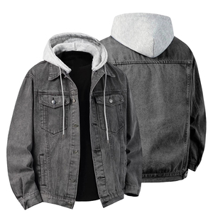 Sweat-shirts en jean grande taille de qualité supérieure pour adultes, fermeture à boutons, manches longues, sweat-shirt en jean tendance pour garçons avec poche avant - Product Image 4