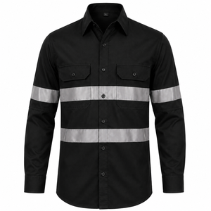 Custom Logo Mens Construction Wear High Visibility Tape Dual Chest Pockets Button Down <b>Shirt</b> Safety Wear <b>Shirt</b> Welding <b>Shirt</b> - Product Image 1