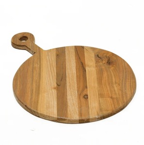 Planche à découper ronde avec poignée, surface lisse et épaisse, idéale pour couper, servir des pizzas et présenter élégamment en cuisine - Product Image 4