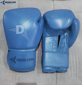 Daizen Star Tan Leather Boxing Gloves Lace-Up Adjustable Wrist <b>Strap</b> for Adults Training Gear - Product Image 3