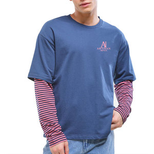 เสื้อยืดผ้าฝ้ายเนื้อนุ่มสองชั้นสำหรับผู้ชาย ระบายอากาศได้ดี สวมใส่สบาย ทันสมัย เหมาะสำหรับใส่ลำลอง - Product Image 1