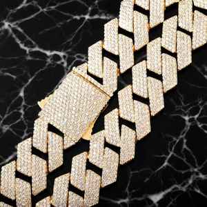 Collar de Cadena Cubana de Plata 925 Chapado en Oro con Diamantes de Moissanita, Joyería de Estilo Hip Hop, Ideal para Fiestas y Regalo - Product Image 4