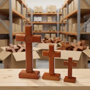 <b>Top</b> quality Red Cross Religious <b>Easter</b> Wooden Craft Wall Decoration Home Decor Religious Tabletop Ornament Christmas Decor Cross - Product Image 3