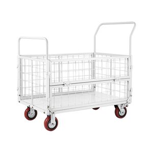 Carrello Pieghevole 6-in-1 per Carichi Pesanti da 900 kg con Ruote Girevoli, Piattaforma e Gabbia Portaoggetti - Product Image 1