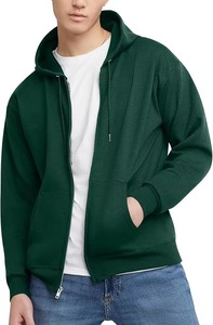 เสื้อฮู้ดผู้ชาย สีพื้น ผ้าฝ้ายฟลีซ 100% ซิปหน้า สวมใส่สบายๆ สำหรับฤดูใบไม้ร่วง ทรงปกติ แบบถัก - Product Image 6