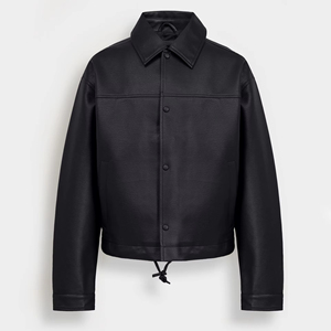 Veste unisexe haut de gamme en similicuir vert foncé, imperméable, à fermeture éclair, avec capuche et col montant, style streetwear décontracté - Product Image 4