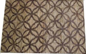Tapis en jute naturel noué à la main, motif médaillon, à poils longs, écologique, moderne, résistant aux taches, pour la décoration du salon - Product Image 3
