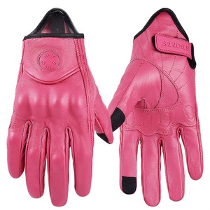 Guantes de moto de cuero genuino para invierno, guantes de carreras negros de alta calidad, guantes de moto para carretera, cálidos. - Product Image 1