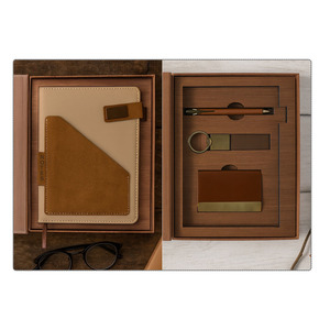 Set de Regalo Corporativo Promocional de Cuero PU, Libreta Personalizada, Bolígrafo, Llavero, Tarjetero, para el Día del Padre, Graduación - Product Image 1