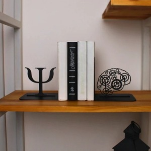 Sujetalibros de metal con acabado mate de lujo, superficie lisa con forma elegante, ideal para decoración sofisticada del hogar y la oficina, resistente. - Product Image 4
