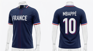 เสื้อฟุตบอลฝรั่งเศสแบบซับลิเมชั่น โพลีเอสเตอร์ 100% ชุดกีฬาทีมชาติแบบกำหนดเอง - Product Image 5