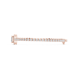 18K Rose Gold Plated Lab Grown Diamond Emerald Cut Tennis <b>Bracelet</b> for Women with Side Stones Luxury Halo Design Trendy Style - Product Image 3