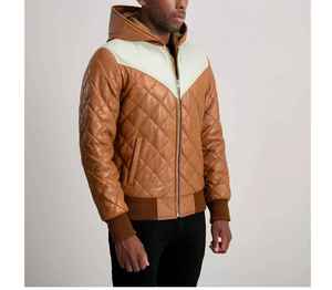 แจ็กเก็ตขนปุยหนังสำหรับผู้หญิงเสื้อขนเป็ดแบบเปิดปกแบบกำหนดเองกันน้ำแนวสตรีท - Product Image 3