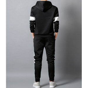 Men's White Hooded 2 1 Tracksuit Set Full Sleeve <b>Black</b> <b>Pants</b> Letter Print Breathable Casual Wear Winter Sporty Design 100% - Product Image 6