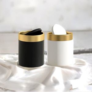 Mini Metal Swing Top Trash Can Lid for Desk Car Office or Kitchen <b>Small</b> Countertop Waste Bin - Product Image 2