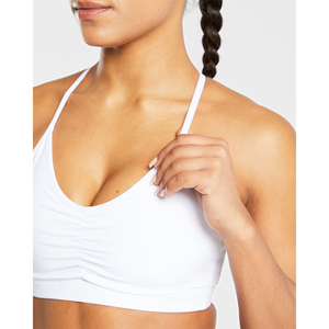 Custom Logo Best Selling Ruched Sports <b>Bra</b> Ruched Center Detail Thin <b>Straps</b> And High Impact Latest Women Fitness Sports <b>Bra</b> - Product Image 1