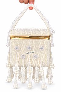 Bolso de Mano de Lujo para Mujer, con Cuentas y Flecos de Perlas, Hecho a Mano, para Fiestas - Product Image 6