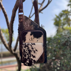 New Arrival Cowhide Fur Leather Shoulder Bag Stylish Trending <b>Travel</b> Handbag Easy to Carry <b>Money</b> <b>Belt</b> Multi Uses Bags Unisex Bag - Product Image 1