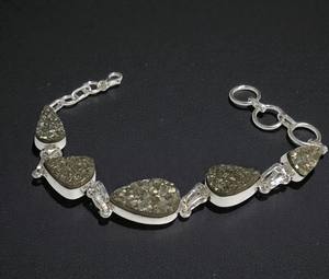 Bracelet unisexe tendance en alliage de pyrite et pierres naturelles, qualité supérieure, style bohème, taille unique, vente en gros, best-seller - Product Image 1