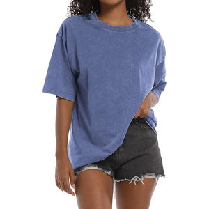 T-shirt unisexe vintage de luxe 100 % coton pour femme, personnalisable, effet délavé, coupe oversize, délavage acide, prix abordable, OEM - Product Image 3