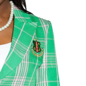 Women's Green Plaid Blazer Classic <b>Checkered</b> Pattern Tailored Lapel <b>Jacket</b> Elegant Business Casual Office Wear Fashion Wholesale - Product Image 2