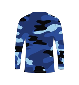 เสื้อกีฬาแขนยาวลายพรางสีน้ำเงินกรมท่า เสื้อยืดออกกำลังกายระบายอากาศได้ดี - Product Image 5