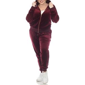 Ensemble de survêtement décontracté pour femme avec logo personnalisé, sweat à capuche en toile élégant, pantalon de jogging, tissu respirant et à séchage rapide de haute qualité - Product Image 1