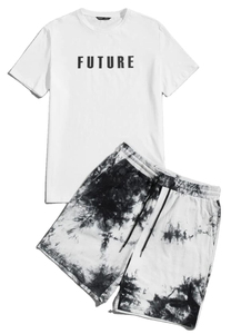 Custom Acid Washed Unisex Summer Breathable Quick Dry 100% Cotton Casual Two Piece T-Shirt Shorts Set Men Muzamin Apparel 220g - Product Image 3