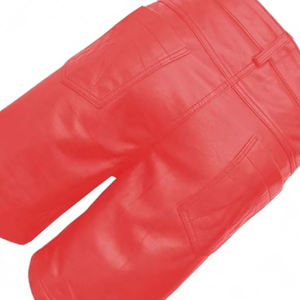 Pantalones cortos de cuero para hombre de alta calidad, resistentes al viento, para invierno, con logotipo personalizado impreso, los más vendidos. - Product Image 3