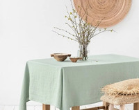 Nappe en PVC faite à la main, sur mesure, vert sauge, 120 pouces, écologique, lavable, infroissable, réutilisable pour fêtes, banquets et mariages en extérieur